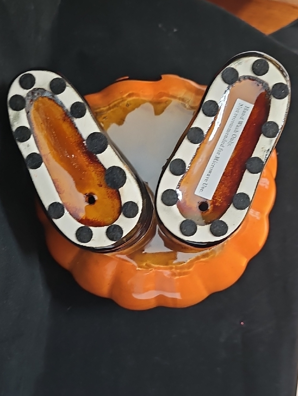 Unique Orange Pumpkin Cookie Jar with Blue Witch Hat - Decorative Home Accent - Picture 5 of 7